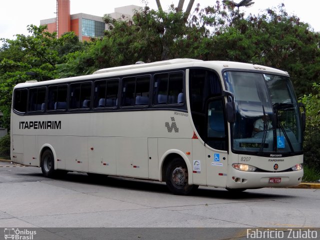 Viação Itapemirim 8207 na cidade de São Paulo, São Paulo, Brasil, por Fabricio Zulato. Número da foto: #3157664.