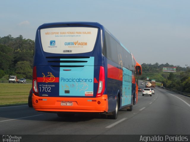 Viação Piracicabana 1702 na cidade de Itupeva, São Paulo, Brasil, por Agnaldo Penides. Número da foto: #3160402.
