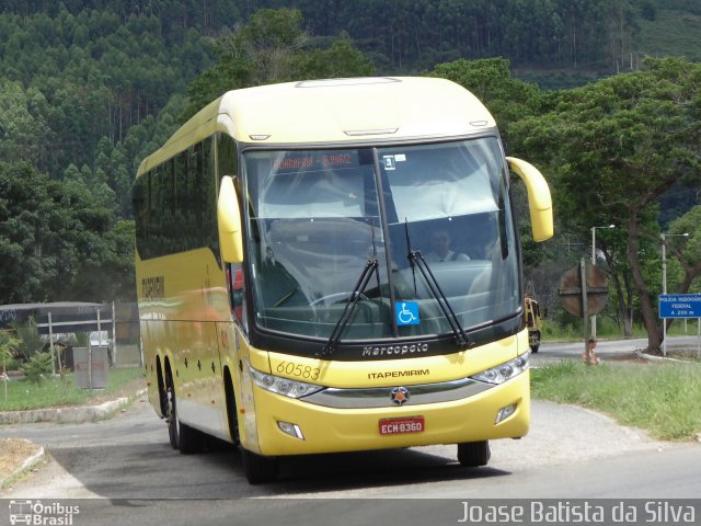 Viação Itapemirim 60583 na cidade de Manhuaçu, Minas Gerais, Brasil, por Joase Batista da Silva. ID da foto: 3159593.