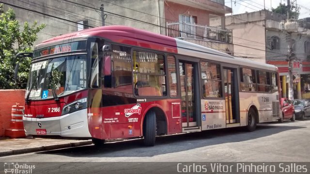 Viação Campo Belo 7 2166 na cidade de São Paulo, São Paulo, Brasil, por Carlos Vitor Pinheiro Salles. Número da foto: #3165008.