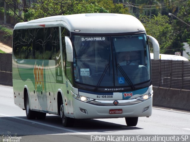 Auto Viação 1001 RJ 108.008 na cidade de Guaratinguetá, São Paulo, Brasil, por Fabio Alcantara. Número da foto: #3169452.