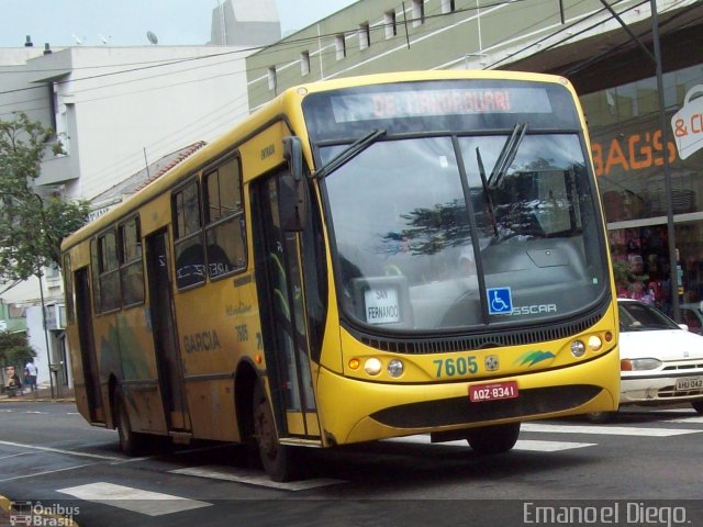 Viação Garcia 7605 na cidade de Apucarana, Paraná, Brasil, por Emanoel Diego.. ID da foto: 3167966.