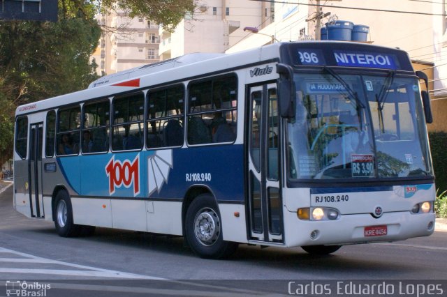 Auto Viação 1001 RJ 108.240 na cidade de Niterói, Rio de Janeiro, Brasil, por Carlos Eduardo Lopes. ID da foto: 3171493.