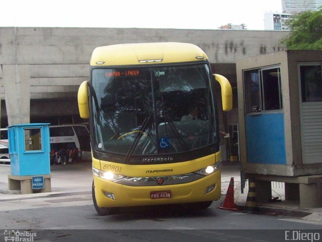 Viação Itapemirim 60801 na cidade de Curitiba, Paraná, Brasil, por Diego Lopes. Número da foto: #3175553.