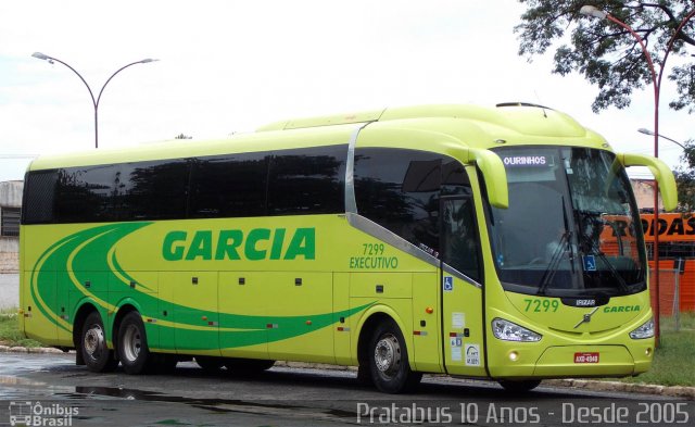 Viação Garcia 7299 na cidade de Ourinhos, São Paulo, Brasil, por Cristiano Soares da Silva. Número da foto: #3176296.