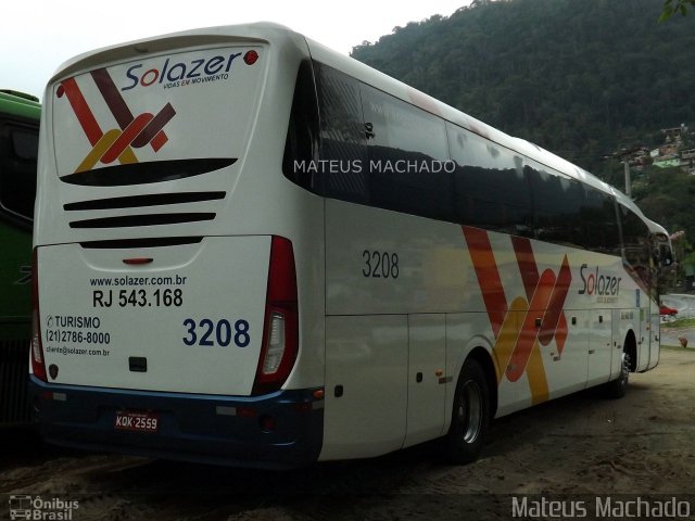 Solazer Transportes e Turismo 3208 na cidade de Angra dos Reis, Rio de Janeiro, Brasil, por Mateus Machado. ID da foto: 3110973.