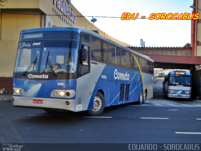 Viação Cometa 7619 na cidade de Sorocaba, São Paulo, Brasil, por EDUARDO - SOROCABUS. ID da foto: 3111193.