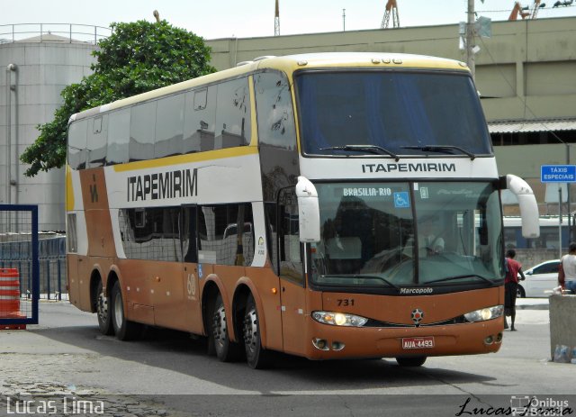 Viação Itapemirim 731 na cidade de Rio de Janeiro, Rio de Janeiro, Brasil, por Lucas Lima. Número da foto: #3111785.