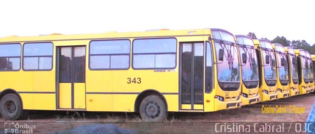 TCA - Transportes Coletivos Aparecida 343 na cidade de Aparecida de Goiânia, Goiás, Brasil, por Carlos Júnior. ID da foto: 3114322.