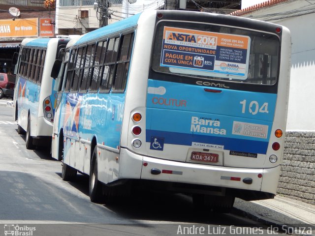 Colitur Transportes Rodoviários 104 na cidade de Barra Mansa, Rio de Janeiro, Brasil, por André Luiz Gomes de Souza. ID da foto: 3117016.