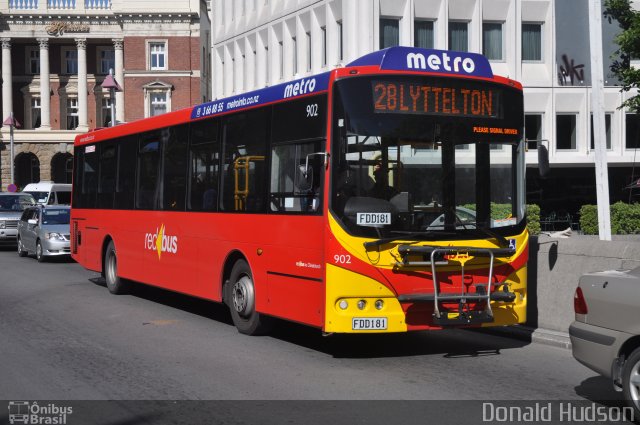 Red Bus 902 na cidade de Christchurch, Nova Zelândia, por Donald Hudson. ID da foto: 3117777.