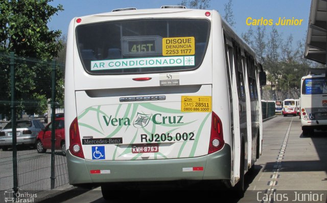 Viação Vera Cruz RJ 205.002 na cidade de Rio de Janeiro, Rio de Janeiro, Brasil, por Carlos Júnior. Número da foto: #3120207.
