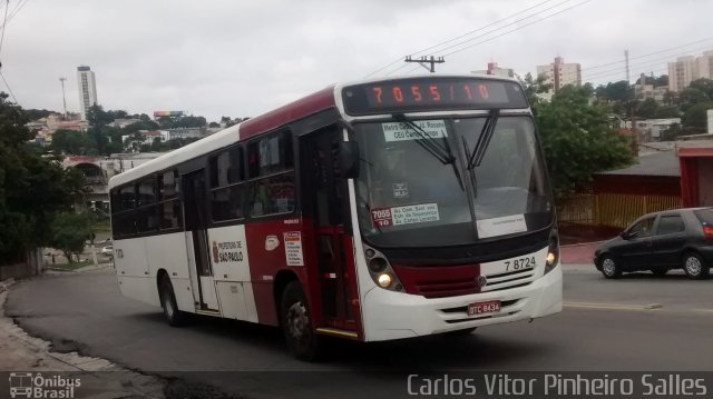 Transwolff Transportes e Turismo 7 8724 na cidade de São Paulo, São Paulo, Brasil, por Carlos Vitor Pinheiro Salles. Número da foto: #3121085.