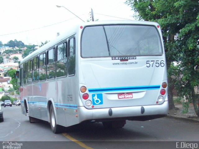 VAL - Viação Apucarana Ltda. 5756 na cidade de Apucarana, Paraná, Brasil, por Diego Lopes. ID da foto: 3119778.