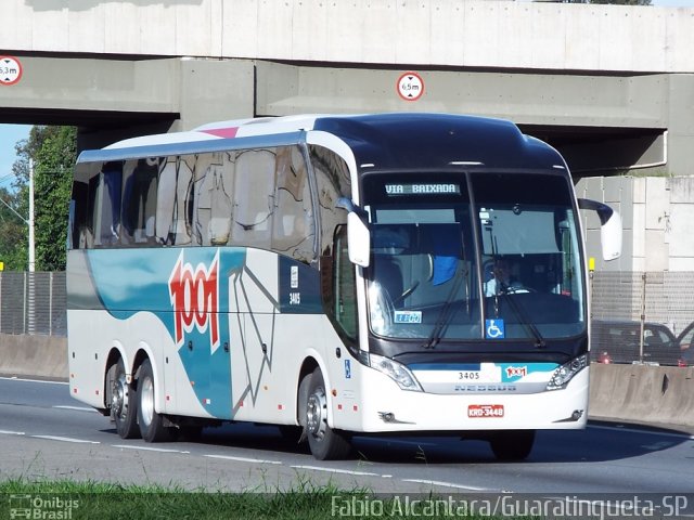 Auto Viação 1001 3405 na cidade de Guaratinguetá, São Paulo, Brasil, por Fabio Alcantara. ID da foto: 3121385.