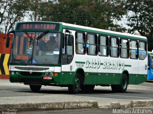 Viação Galo Branco RJ 181.088 na cidade de Niterói, Rio de Janeiro, Brasil, por Maílsøn Antunes. ID da foto: 3120749.