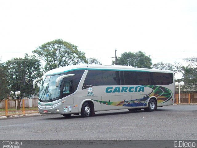 Viação Garcia 7386 na cidade de Rolândia, Paraná, Brasil, por Diego Lopes. ID da foto: 3122157.