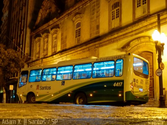 Viação Piracicabana Santos 4417 na cidade de Santos, São Paulo, Brasil, por Adam Xavier Rodrigues Lima. Número da foto: #3123055.