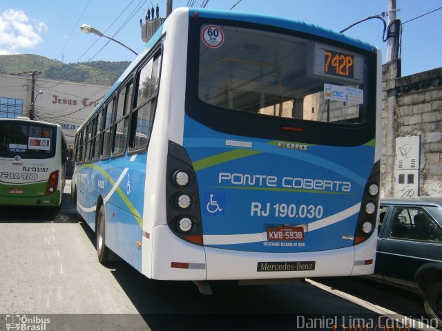 Viação Ponte Coberta RJ 190.030 na cidade de Nova Iguaçu, Rio de Janeiro, Brasil, por Daniel Lima Coutinho. ID da foto: 3126027.