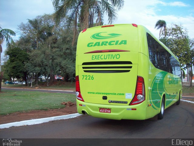 Viação Garcia 7226 na cidade de Rolândia, Paraná, Brasil, por Diego Lopes. ID da foto: 3124718.