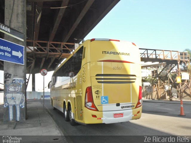 Viação Itapemirim 60567 na cidade de Rio de Janeiro, Rio de Janeiro, Brasil, por Zé Ricardo Reis. ID da foto: 3126354.