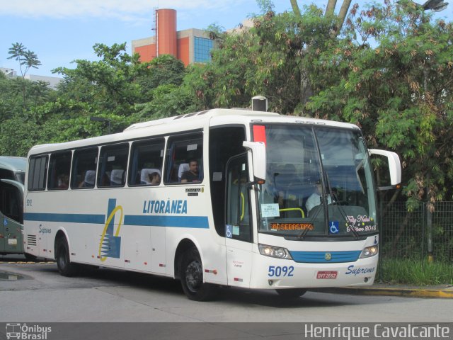 Litorânea Transportes Coletivos 5092 na cidade de São Paulo, São Paulo, Brasil, por Henrique Cavalcante. ID da foto: 3125322.