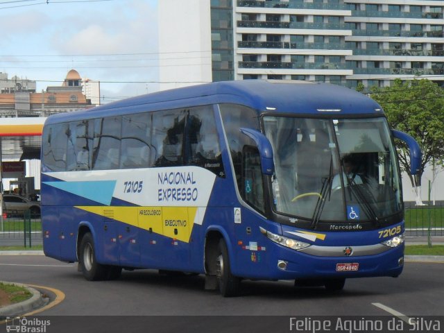Nacional Expresso 72105 na cidade de Curitiba, Paraná, Brasil, por Felipe Aquino da Silva. Número da foto: #3126103.