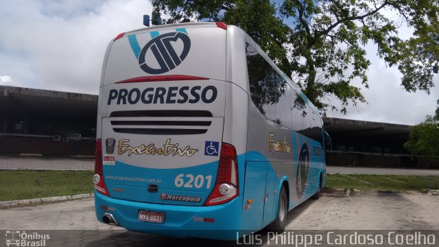 Auto Viação Progresso 6201 na cidade de João Pessoa, Paraíba, Brasil, por Luis Philippe Cardoso Coelho. ID da foto: 3199799.