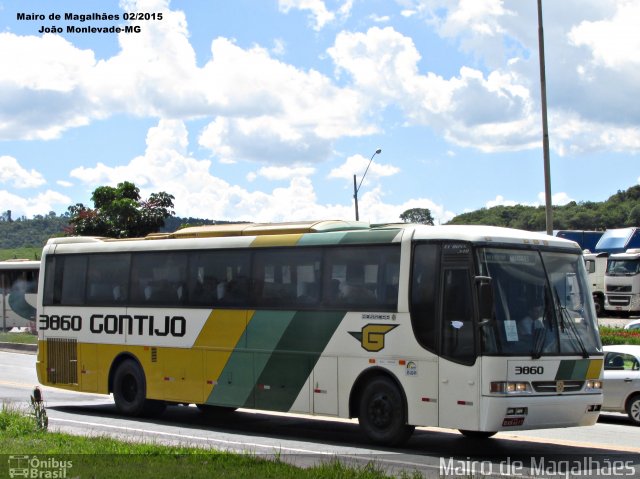 Empresa Gontijo de Transportes 3860 na cidade de João Monlevade, Minas Gerais, Brasil, por Mairo de Magalhães. ID da foto: 3200465.