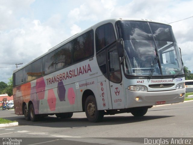 Transbrasiliana Transportes e Turismo 4147 na cidade de Goiânia, Goiás, Brasil, por Douglas Andrez. ID da foto: 3206265.