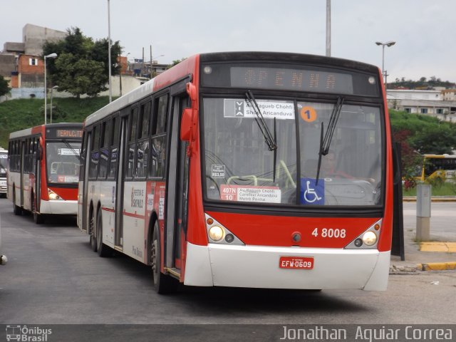Express Transportes Urbanos Ltda 4 8008 na cidade de São Paulo, São Paulo, Brasil, por Jonathan  Aguiar Correa. Número da foto: #3205190.