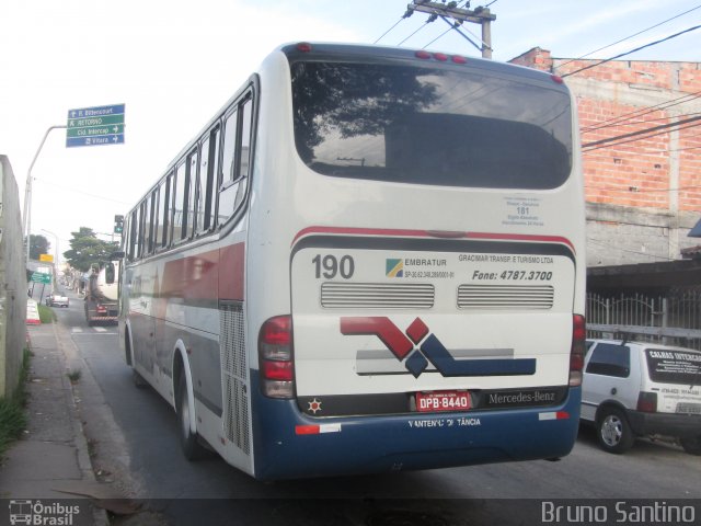 Gracimar Transporte e Turismo 190 na cidade de Taboão da Serra, São Paulo, Brasil, por Bruno Santino. Número da foto: #3204367.