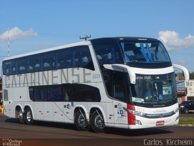 Auto Viação Catarinense 3523 na cidade de Foz do Iguaçu, Paraná, Brasil, por Carlos Kircheim. Número da foto: #3211811.