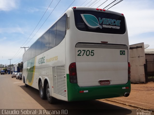 Verde Transportes 2705 na cidade de Campo Verde, Mato Grosso, Brasil, por Claudio Aparecido de Deus Sobral. ID da foto: 3210525.