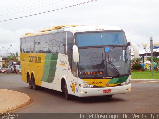 Empresa Gontijo de Transportes 16035 na cidade de Rio Verde, Goiás, Brasil, por Daniel Henrique. Número da foto: #3213691.
