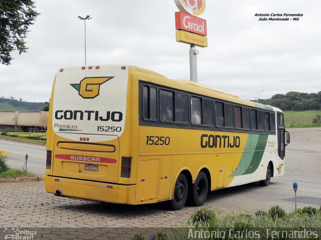 Empresa Gontijo de Transportes 15250 na cidade de João Monlevade, Minas Gerais, Brasil, por Antonio Carlos Fernandes. ID da foto: 3216253.