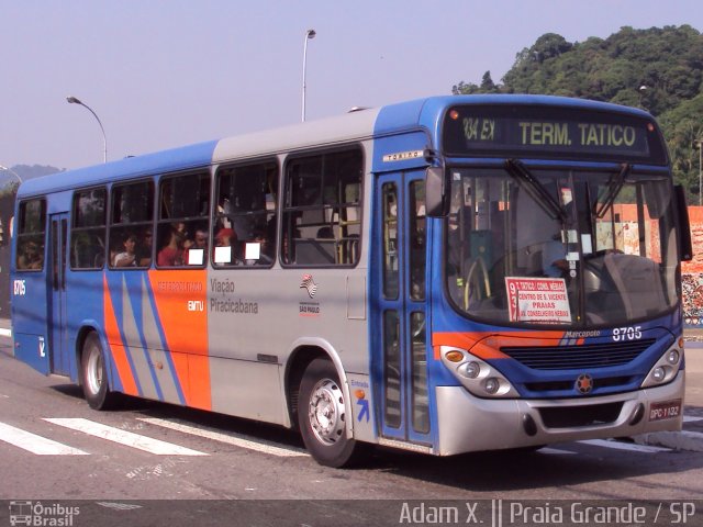 Viação Piracicabana 8705 na cidade de Praia Grande, São Paulo, Brasil, por Adam Xavier Rodrigues Lima. ID da foto: 3218220.