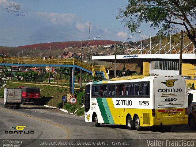 Empresa Gontijo de Transportes 11295 na cidade de João Monlevade, Minas Gerais, Brasil, por Valter Francisco. ID da foto: 3218337.