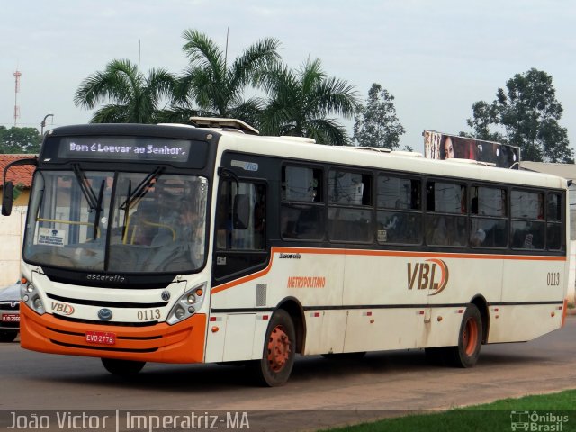 VBL - Viação Branca do Leste 0113 na cidade de Imperatriz, Maranhão, Brasil, por João Victor. ID da foto: 3219908.