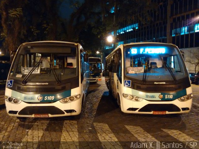 Viação Piracicabana Santos 5109 na cidade de Santos, São Paulo, Brasil, por Adam Xavier Rodrigues Lima. Número da foto: #3218194.