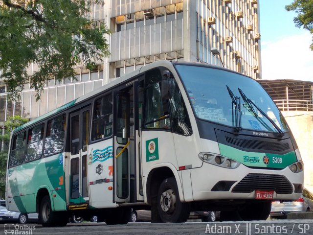 Viação Piracicabana Santos 5309 na cidade de Santos, São Paulo, Brasil, por Adam Xavier Rodrigues Lima. Número da foto: #3218208.