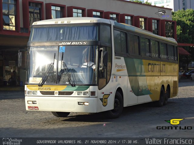 Empresa Gontijo de Transportes 15685 na cidade de Governador Valadares, Minas Gerais, Brasil, por Valter Francisco. ID da foto: 3180892.