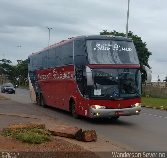 Expresso São Luiz 7170 na cidade de Taguatinga, Distrito Federal, Brasil, por Wanderson Severino. ID da foto: 3180984.