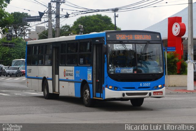 Viação Paratodos > São Jorge > Metropolitana São Paulo > Mobibrasil 6 3507 na cidade de São Paulo, São Paulo, Brasil, por Ricardo Luiz. Número da foto: #3180990.