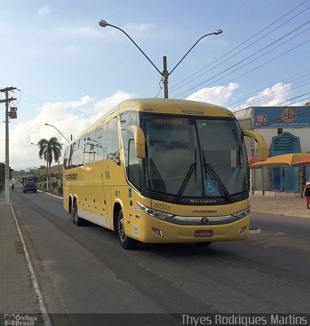 Viação Itapemirim 60505 na cidade de Bom Jesus do Itabapoana, Rio de Janeiro, Brasil, por Thyes Rodrigues Martins. Número da foto: #3222757.