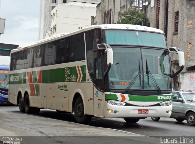 Cia. São Geraldo de Viação 10520 na cidade de Rio de Janeiro, Rio de Janeiro, Brasil, por Lucas Lima. ID da foto: 3226297.