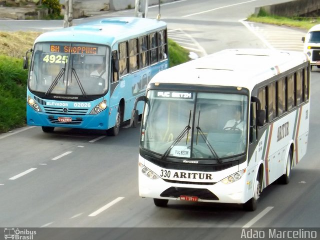 Aritur Turismo 330 na cidade de Belo Horizonte, Minas Gerais, Brasil, por Adão Raimundo Marcelino. ID da foto: 3229484.