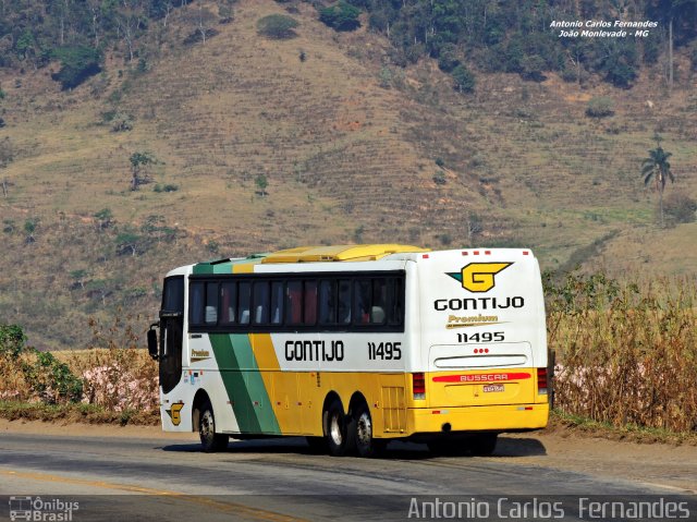 Empresa Gontijo de Transportes 11495 na cidade de João Monlevade, Minas Gerais, Brasil, por Antonio Carlos Fernandes. ID da foto: 3228835.