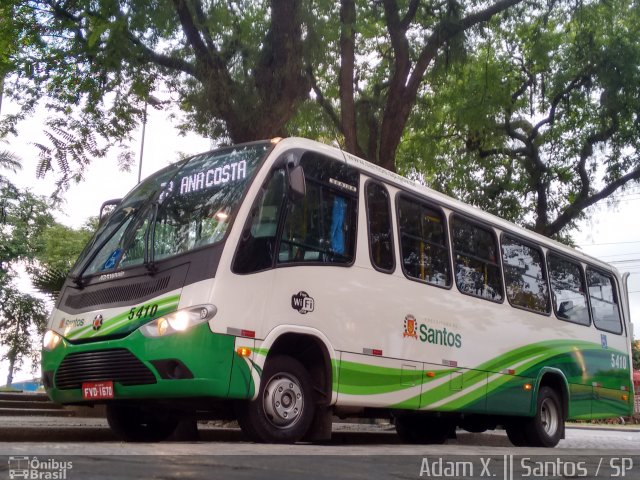 Viação Piracicabana Santos 5410 na cidade de Santos, São Paulo, Brasil, por Adam Xavier Rodrigues Lima. Número da foto: #3228169.