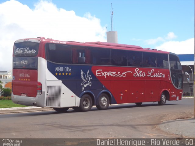 Expresso São Luiz 6920 na cidade de Rio Verde, Goiás, Brasil, por Daniel Henrique. Número da foto: #3231875.